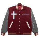 Red Seventh Heaven Cats Varsity Jacket