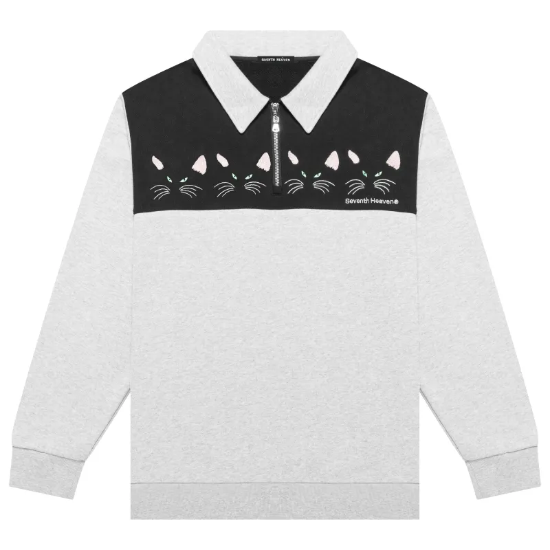Seventh Heaven Cats Quarter-Zip Sweatshirt